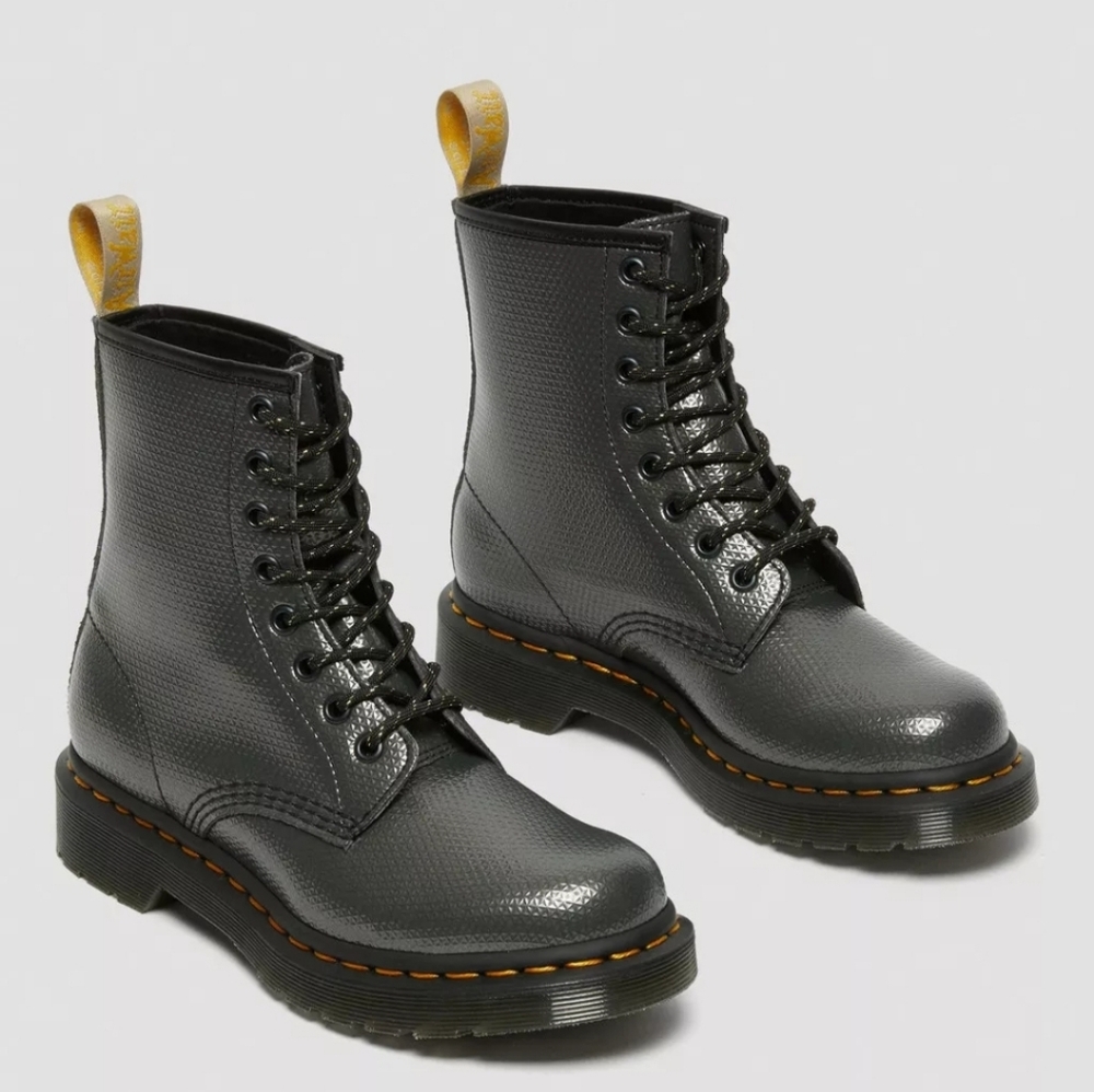 Vegan 1460 Metallic Emboss Lace Up Boots
